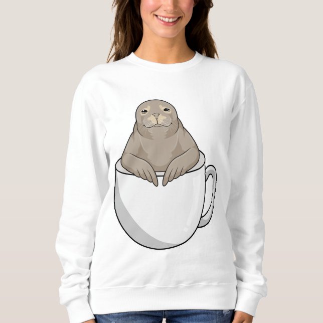 Sweatshirt Sceau avec tasse à café (Devant)