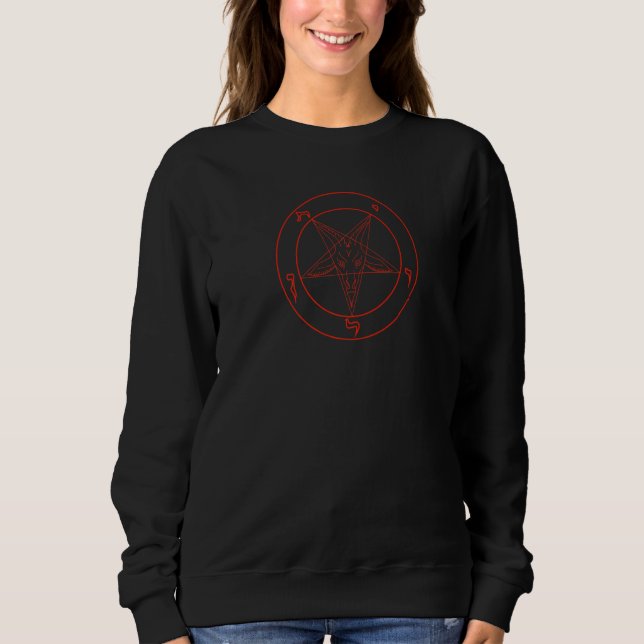Sweatshirt Sceau Baphomet Pentagramme Occulte Tête de chèvre  (Devant)