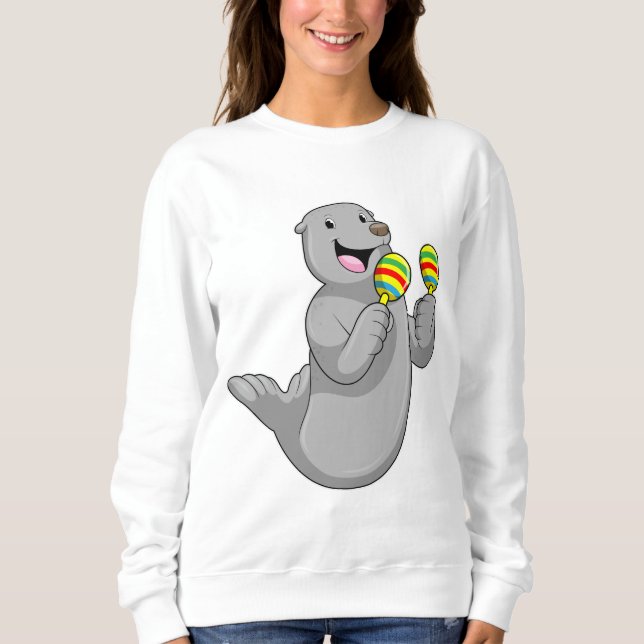 Sweatshirt Sceller comme musicien avec Maracas (Devant)