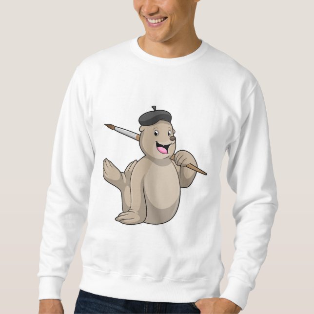 Sweatshirt Sceller comme peintre avec pinceau (Devant)