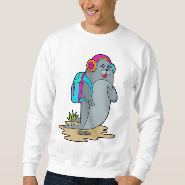 Sweatshirt Sceller comme randonneur avec sac à dos (Devant)