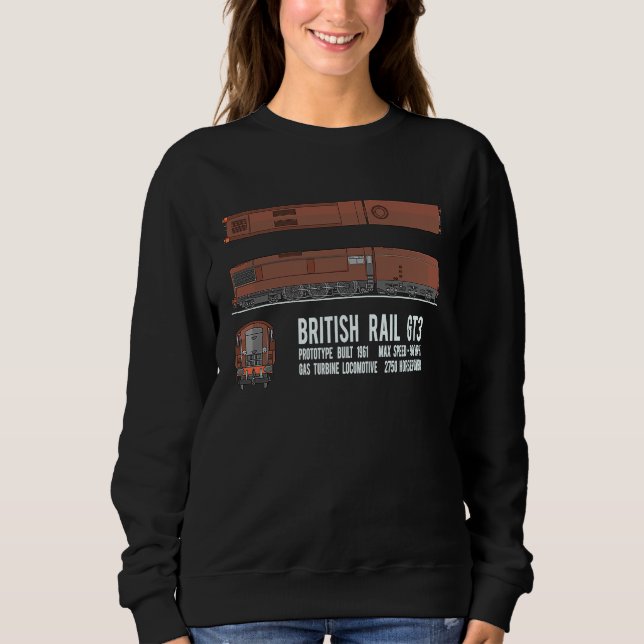 Sweatshirt Schéma de train de locomotive British Rail GT3 (Devant)