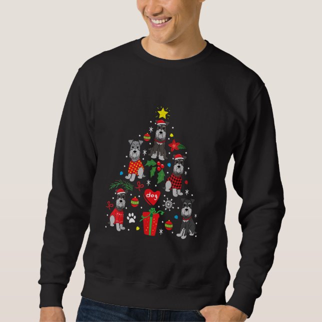 Sweatshirt Schnauzer Christmas Tree Ornement Funny Pet Dog (Devant)