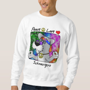 Sweatshirt Schnauzer d'amour de paix de bande dessinée