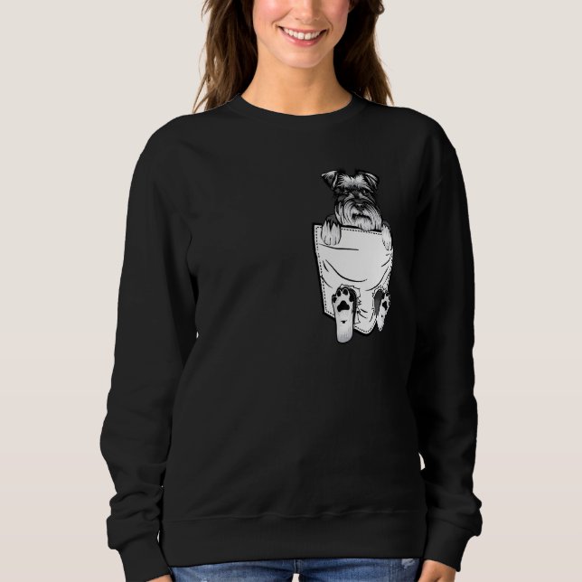 Sweatshirt Schnauzer drôle dans la poche pour chien (Devant)