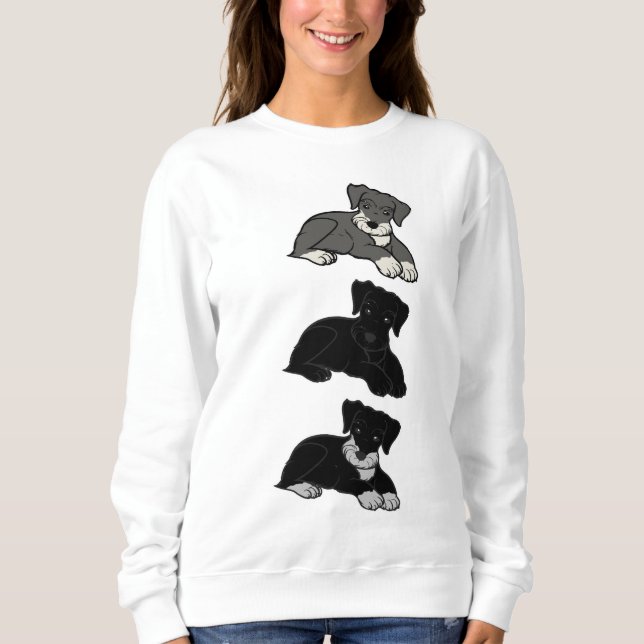 Sweatshirt schnauzer miniature toutes les bandes dessinées de (Devant)