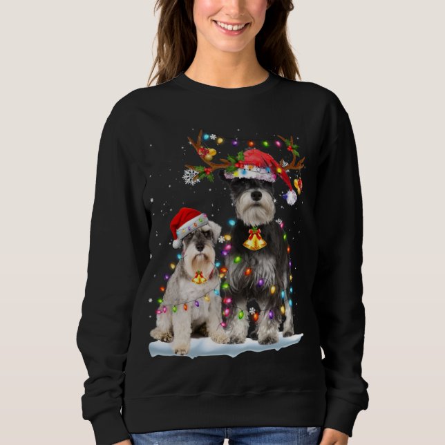 Sweatshirt Schnauzer Reindeer Noël Noël Noël (Devant)