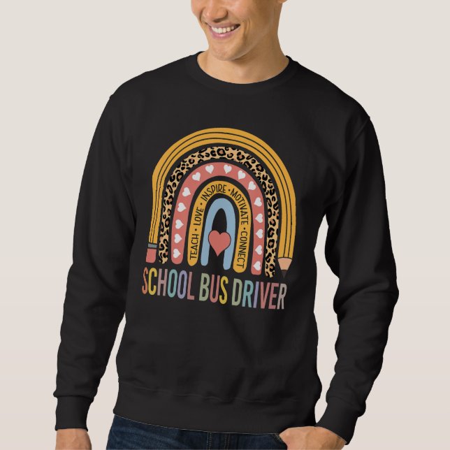Sweatshirt School Bus Driver 100th Day Of School Funny Bus Dr (Devant)