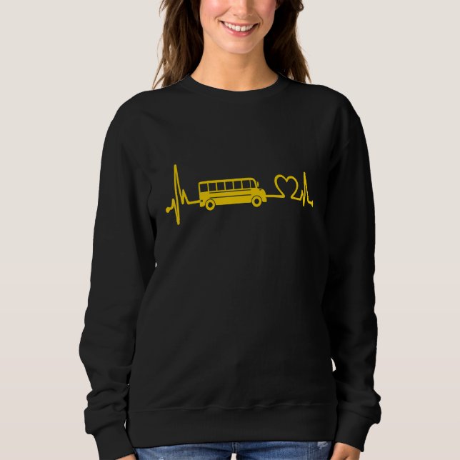 Sweatshirt School Bus Drivers' Heartbeat Back To School  1 (Devant)