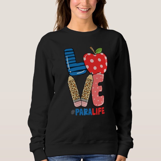 Sweatshirt School Love Pencil Apple  Para Life (Devant)