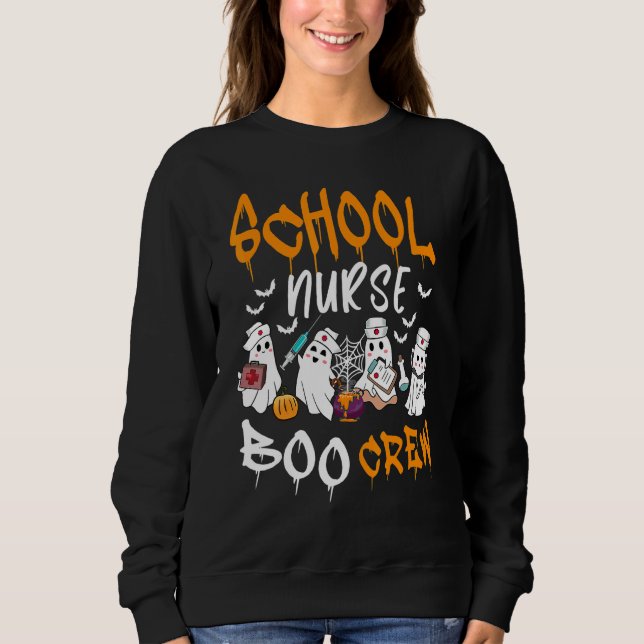 Sweatshirt School Nurse Boo Crew Halloween School Nurse Costu (Devant)