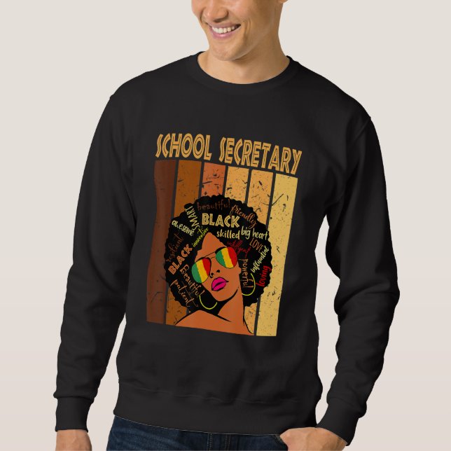 Sweatshirt School Secretary Afro African American Black Histo (Devant)