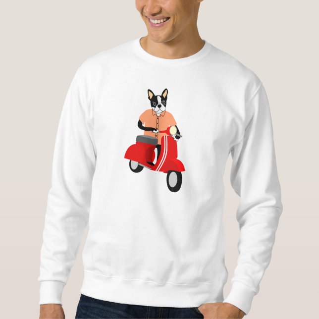 Sweatshirt Scooter de Boston Terrier (Devant)