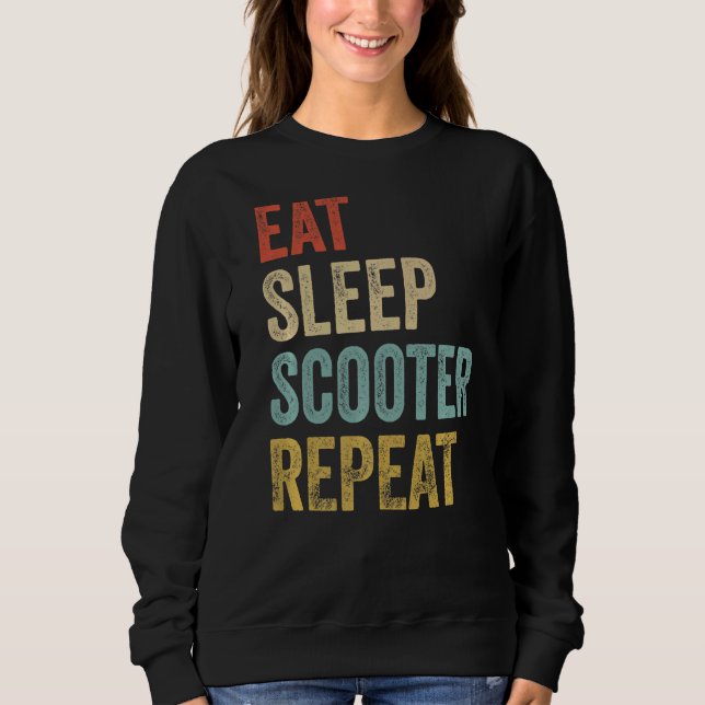 Sweatshirt Scooter Répéter le sommeil à manger Scooter (Devant)