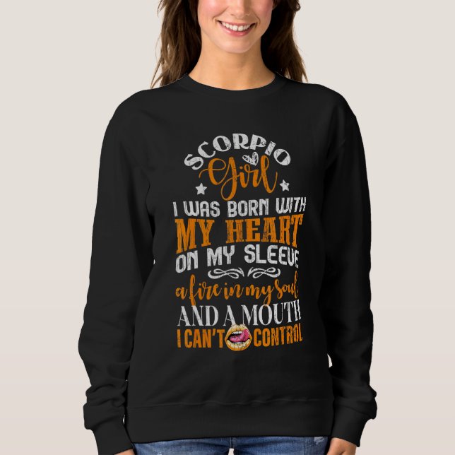 Sweatshirt Scorpio Girl Zodiac Sign Graphic (Devant)