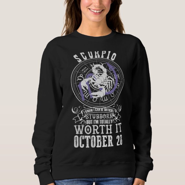 Sweatshirt Scorpio Octobre 28 Horoscope Zodiac Astrologie Sig (Devant)