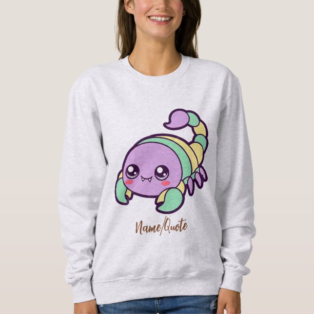 Sweatshirt Scorpion Mignon Kawaii Dessin Animé Pastel (Devant)