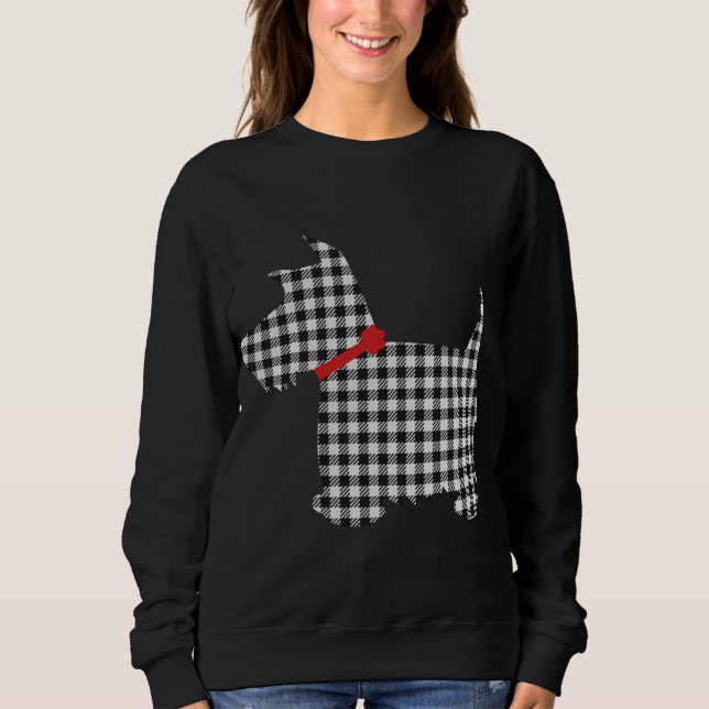 Sweatshirt Scottie Dog Scottie Terrier noir blanc Buffalo P (Devant)