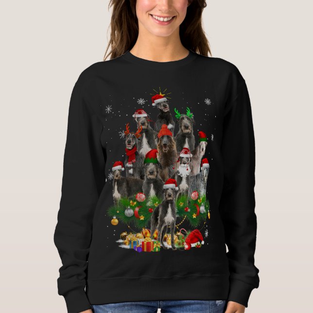 Sweatshirt Scottish Deerhound Jeu d'arbre de Noël éclat drôle (Devant)