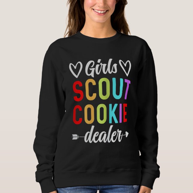 Sweatshirt Scout Pour Filles Concessionnaire De Cookies Drôle (Devant)
