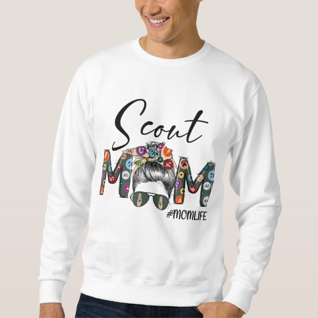 Sweatshirt Scouting Scout Maman Vie Messy Bun Cheveux Da Mère (Devant)