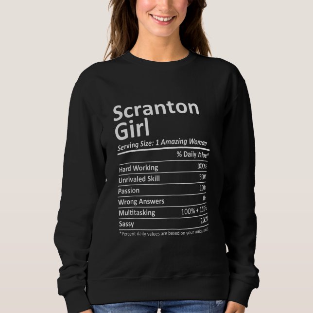 Sweatshirt SCRANTON GIRL PA PENNSYLVANIA Funny City Accueil R (Devant)