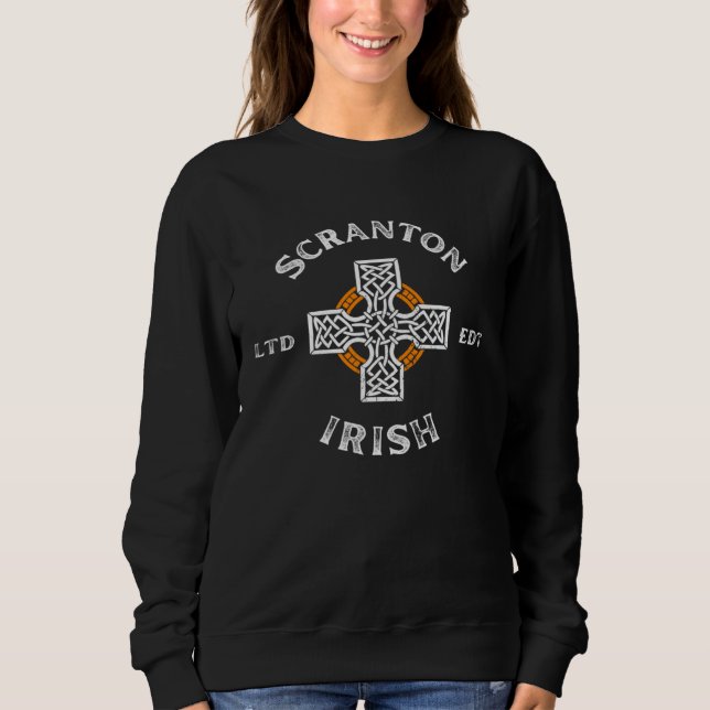 Sweatshirt SCRANTON PENNSYLVANIA Irish American Cross Badge (Devant)