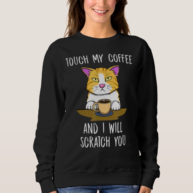 Sweatshirt Scratte You Cute Cat Kitty Café Lundi (Devant)