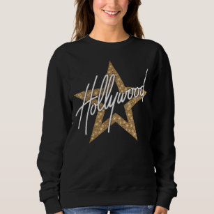 Sweatshirt Script à main blanche hollywoodien avec étoile