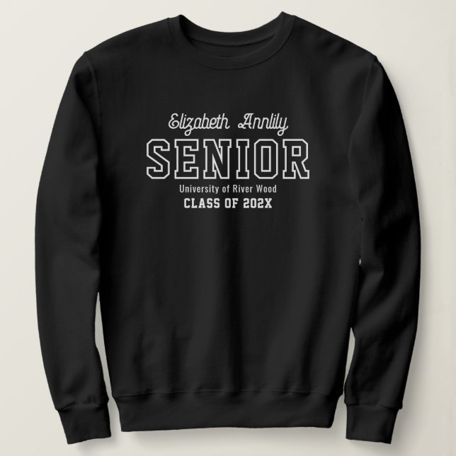 Sweatshirt Script de dernière année personnalisé supérieur Co (Design devant)