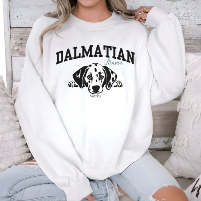 Sweatshirt Script de Varsity College Dalmatian Mama Amoureux  (Créateur téléchargé)