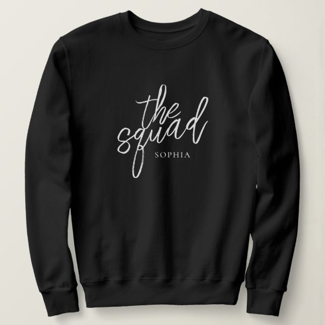 Sweatshirt Script Minimal Le Bridesmaid De L'Escadron Personn (Design devant)
