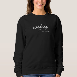 Sweatshirt Script minimaliste moderne Wifey Mariée personnali