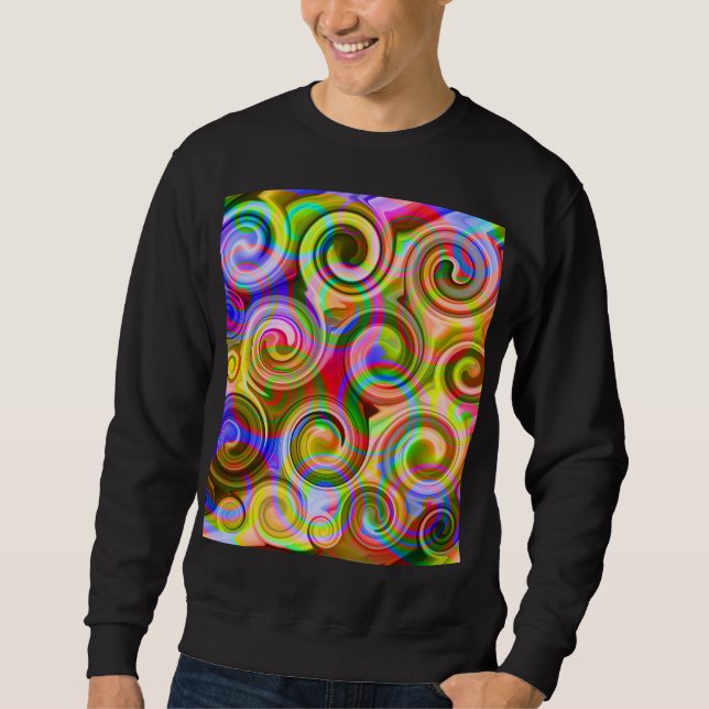 Sweatshirt Scroll Pastel géométrique abstrait (Devant)