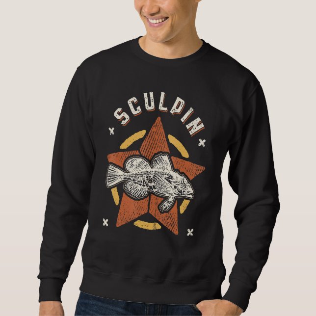 Sweatshirt Sculpin Vintage Retro Classic Animal (Devant)