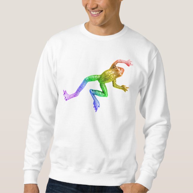 Sweatshirt Sculpture de grenouille aux couleurs de l'arc-en-c (Devant)