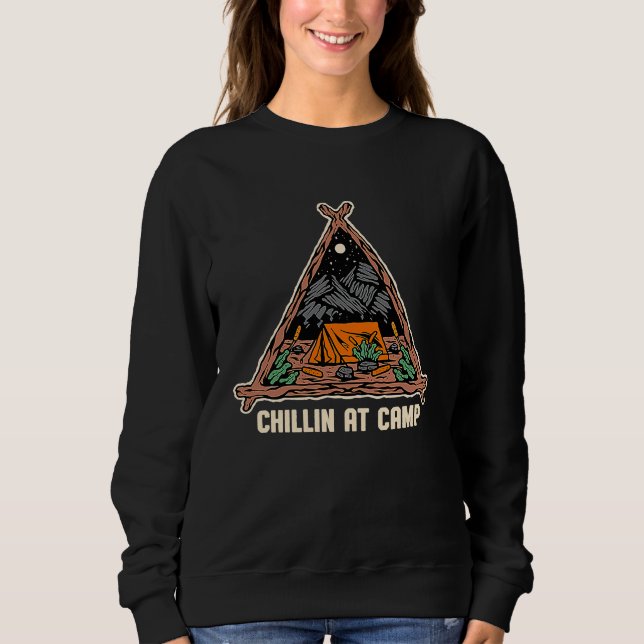 Sweatshirt Se détendre au camp Camping d'été Camper Tropical  (Devant)