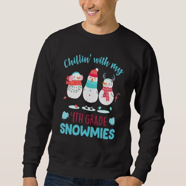 Sweatshirt Se détendre avec mon professeur de snowmies de 4e  (Devant)