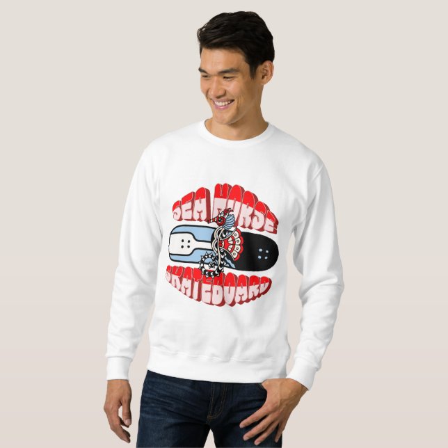 Sweatshirt Sea Horse, Skate board, simple et cool (Devant entier)