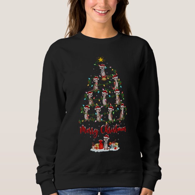 Sweatshirt Sea Otter Christmas Tree Lights  Sea Otter Xmas (Devant)