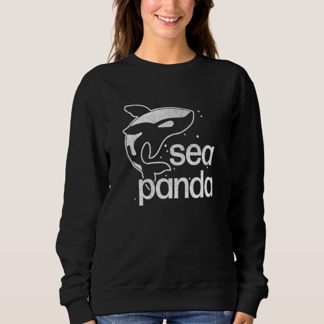 Sweatshirt Sea Panda  Saying Ocean Beach Cute Orca Whale Dolp (Devant)