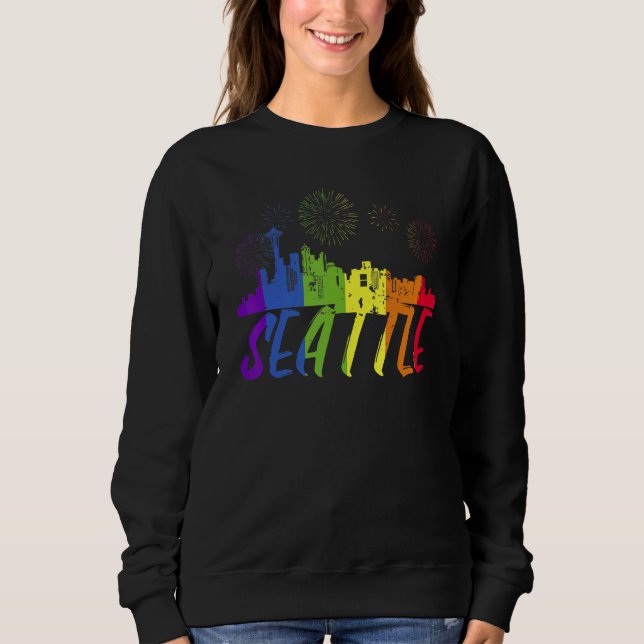 Sweatshirt Seattle Pride Skyline  Pride Parade Seattle (Devant)