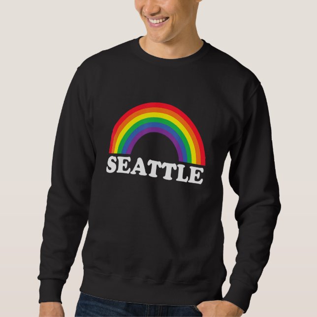 Sweatshirt Seattle Rainbow LGBTQ Gay Pride Lesbians Queer (Devant)