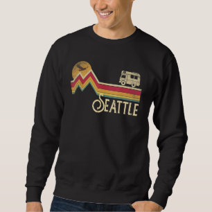 Sweatshirt Seattle Washington Vintage Style Rétro Hommes Femm