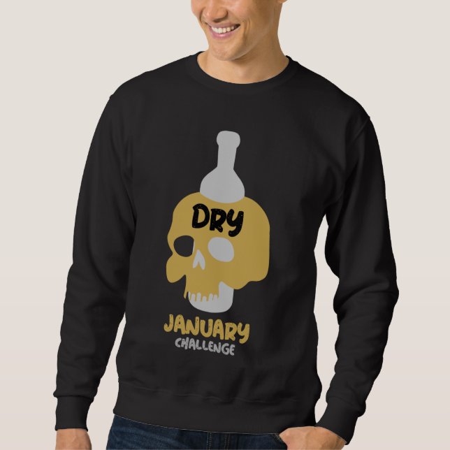 Sweatshirt Sec Janvier Sobriety Challenge Soutien Cadeaux (Devant)