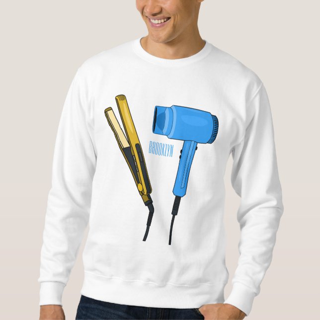 Sweatshirt Sèche-cheveux & lisseuse-cheveux illustration (Devant)