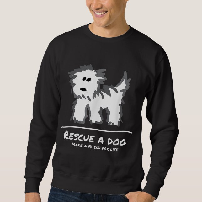 Sweatshirt Secourez un chien, n'achetez pas Adoptez! Amoureux (Devant)