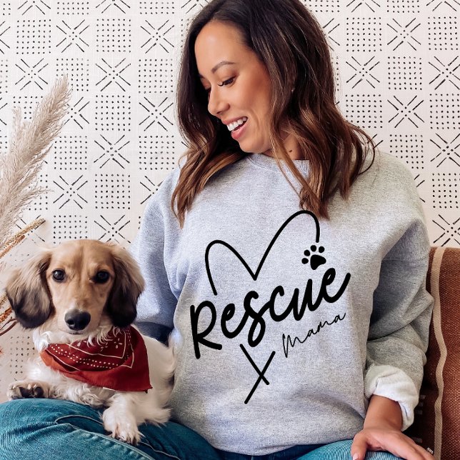 Sweatshirt Secourir maman (rescue mama, rescue pet, rescue animal, foster animals, animal lover, rescue lover, pet lover)