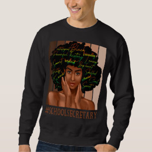 Sweatshirt Secrétaire d'école Femmes africaines Messy Bun Bla