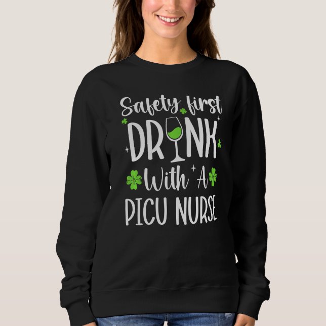 Sweatshirt Sécurité Première Boisson Avec Un St patrick Infir (Devant)